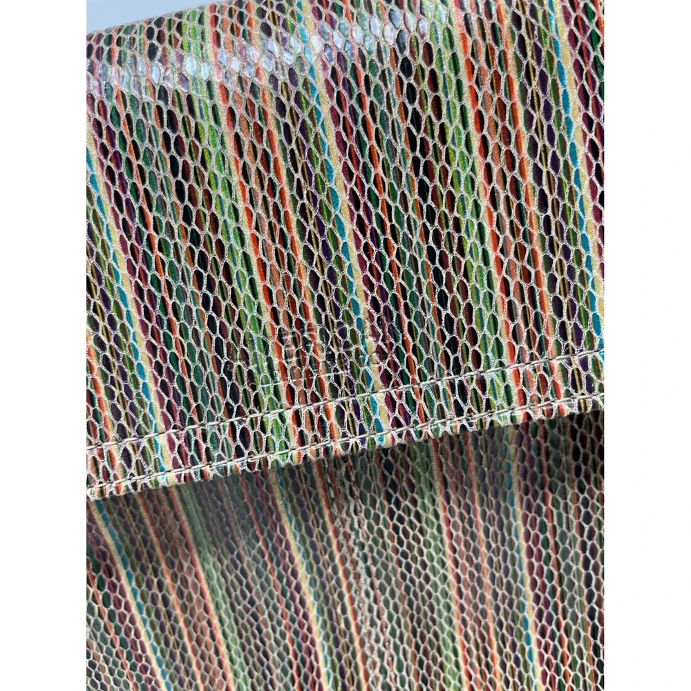 American Leather Co Multi Color Striped Snake Embossed RFID Crossbody Bag New